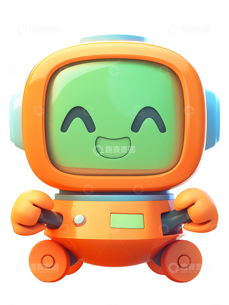 高清大图下载【趣麦麦图】可爱卡通的机器人