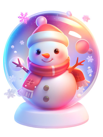 雪人水晶球卡通