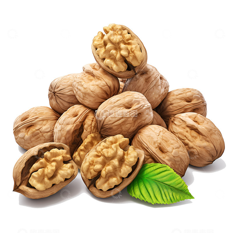 高清大图下载【趣麦麦图】卡通简约一堆核桃