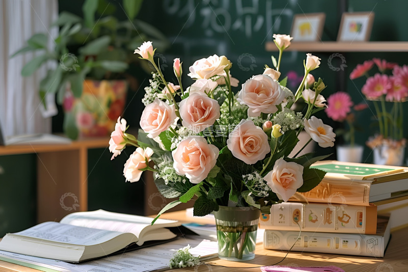 高清大图下载【趣麦麦图】放在桌面上的鲜花