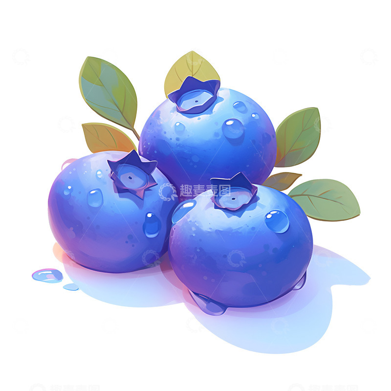 高清大图下载【趣麦麦图】卡通简约三颗蓝莓