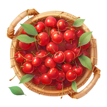 卡通简约一盆樱桃