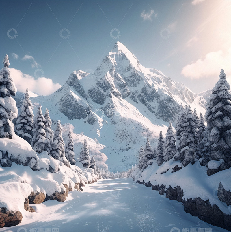 高清大图下载【趣麦麦图】冬季大雪风景