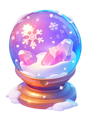 水晶球冬季冰雪