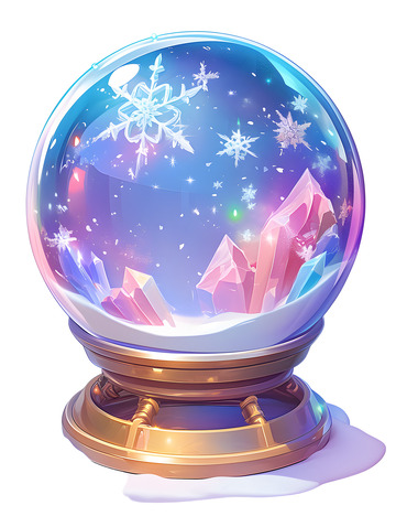 冬季冰块冰雪卡通水晶球