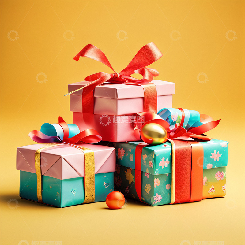 高清大图下载【趣麦麦图】节日礼品盒背景