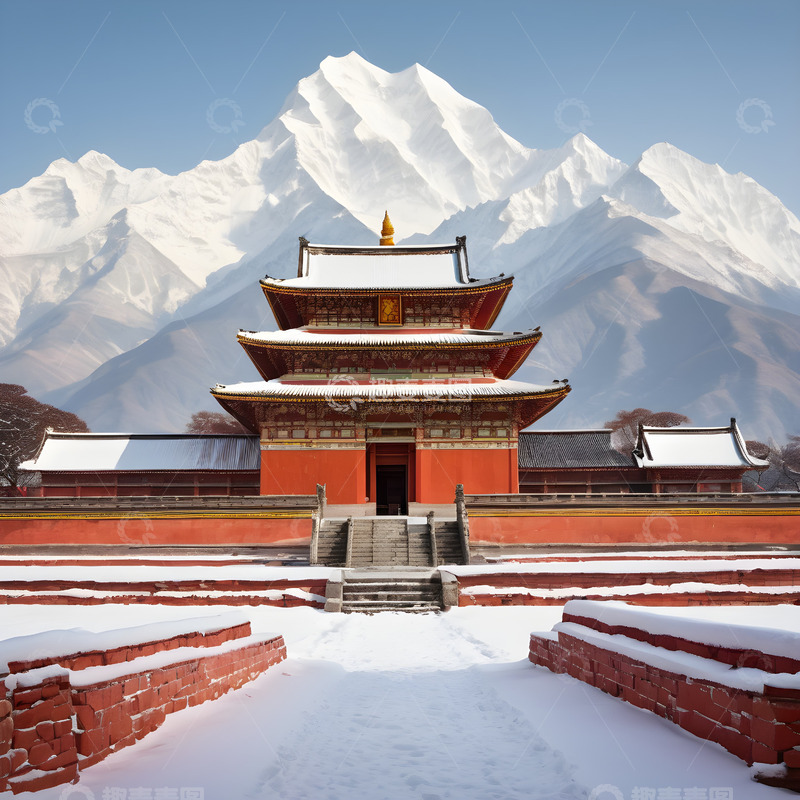 高清大图下载【趣麦麦图】红墙宫廷大雪封顶