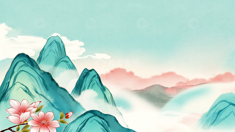 高清大图下载【趣麦麦图】中国风背景国潮插画