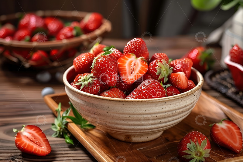 高清大图下载【趣麦麦图】一碗新鲜的草莓