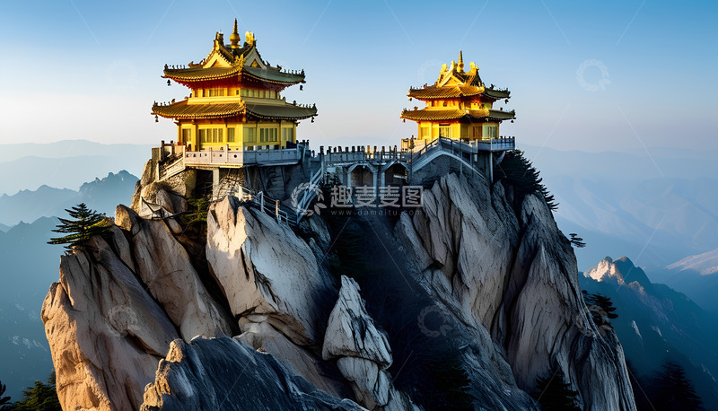 高清大图下载【趣麦麦图】山尖尖上面的房子