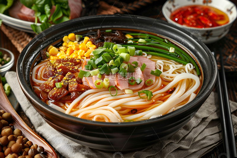 高清大图下载【趣麦麦图】一碗美味的火腿米线