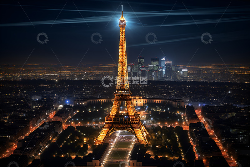 高清大图下载【趣麦麦图】埃菲尔铁塔夜景