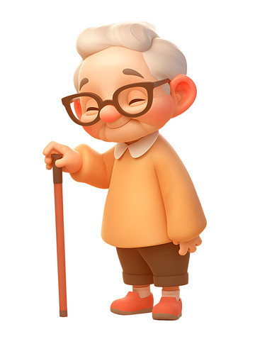 卡通老人智慧形象