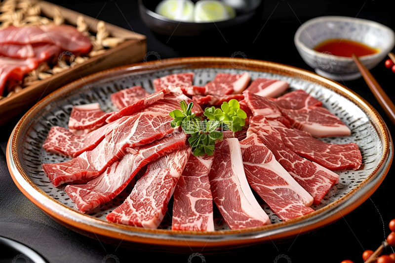 高清大图下载【趣麦麦图】新鲜的牛肉片