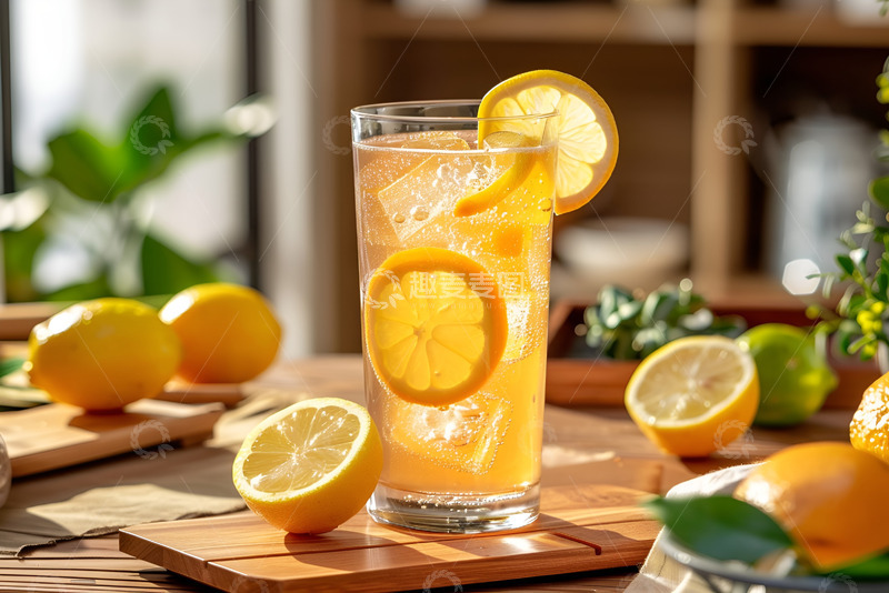 高清大图下载【趣麦麦图】一杯柠檬水饮品