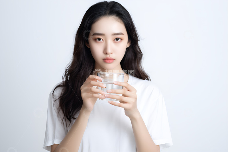 高清大图下载【趣麦麦图】拿着水杯的女孩