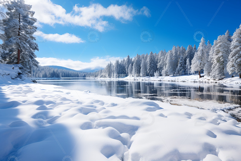 高清大图下载【趣麦麦图】冬季森林雪地