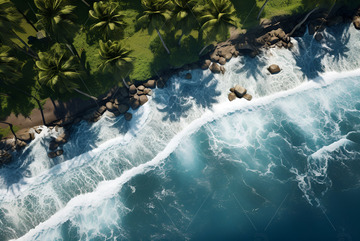 大海叶椰子树林