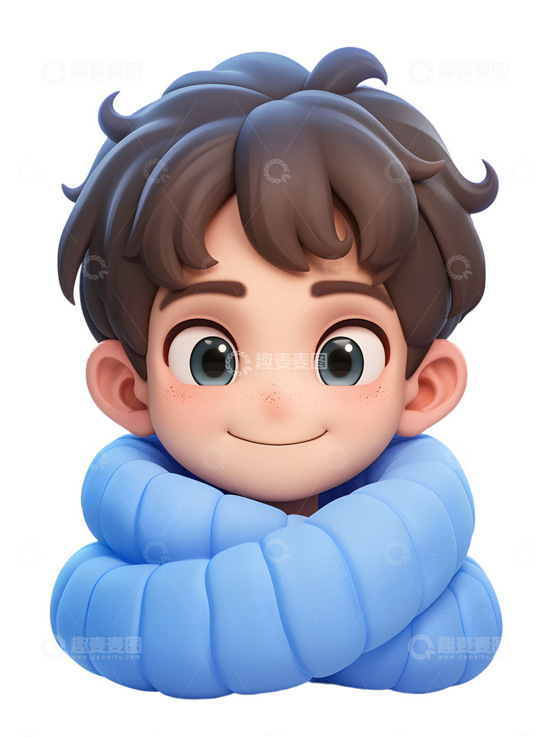 冬季男生图标卡通