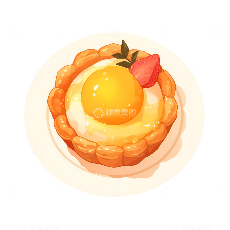 高清大图下载【趣麦麦图】卡通简约一盘蛋挞