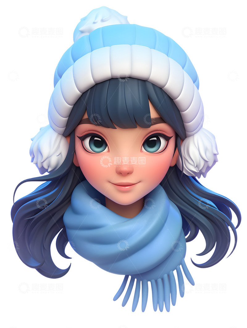 高清大图下载【趣麦麦图】女孩图标卡通冬季