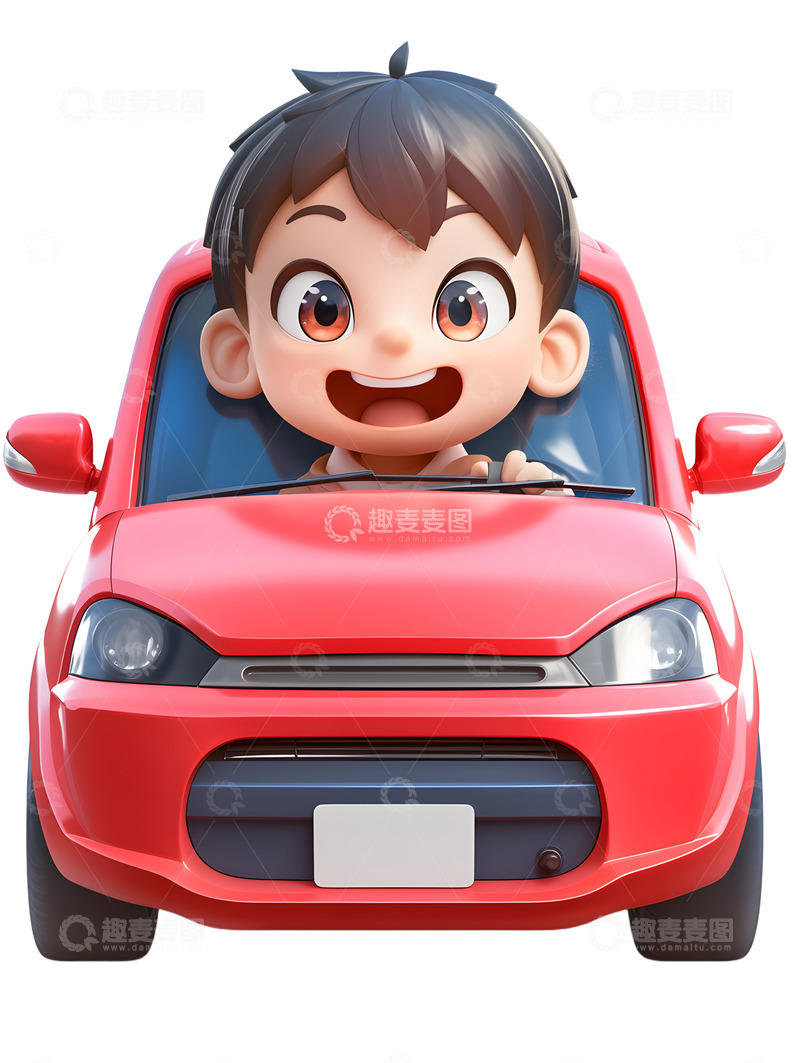 高清大图下载【趣麦麦图】开小汽车的图标卡通