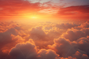 夕阳染红的云彩