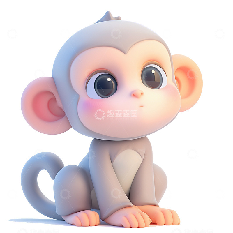 高清大图下载【趣麦麦图】卡通简约可爱的小猴子