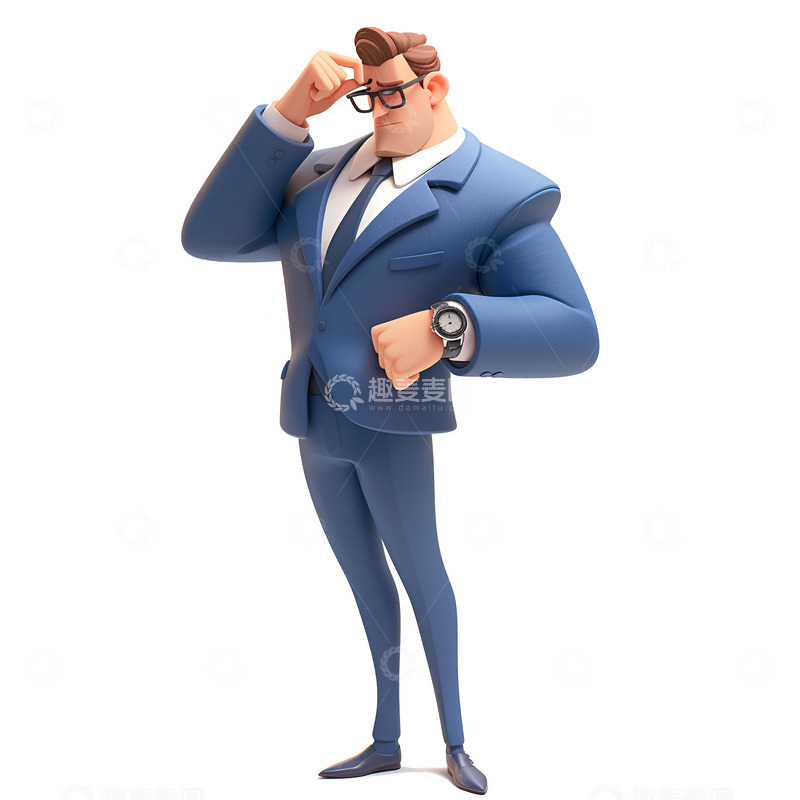 高清大图下载【趣麦麦图】卡通简约成功人士