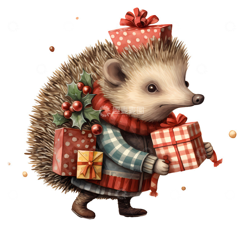 小动物送礼物素材