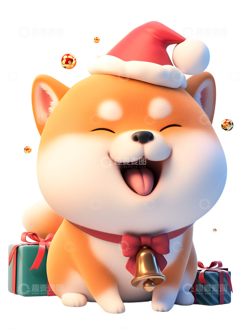 高清大图下载【趣麦麦图】圣诞节柴犬可爱卡通