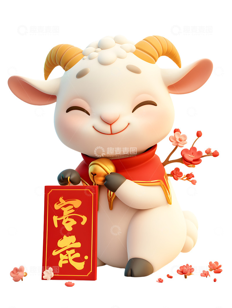 高清大图下载【趣麦麦图】庆祝新年的小山羊