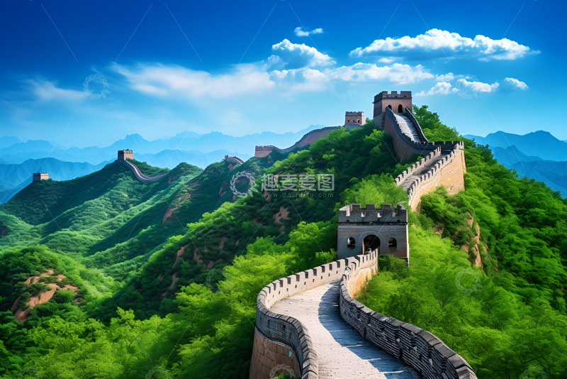 高清大图下载【趣麦麦图】夏季的长城美景