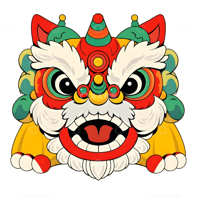 高清大图下载【趣麦麦图】热烈舞狮表演新春的传统庆典