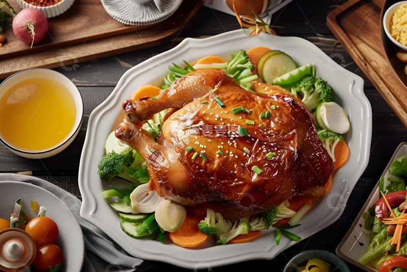 高清大图下载【趣麦麦图】美味的烤鸡摄影