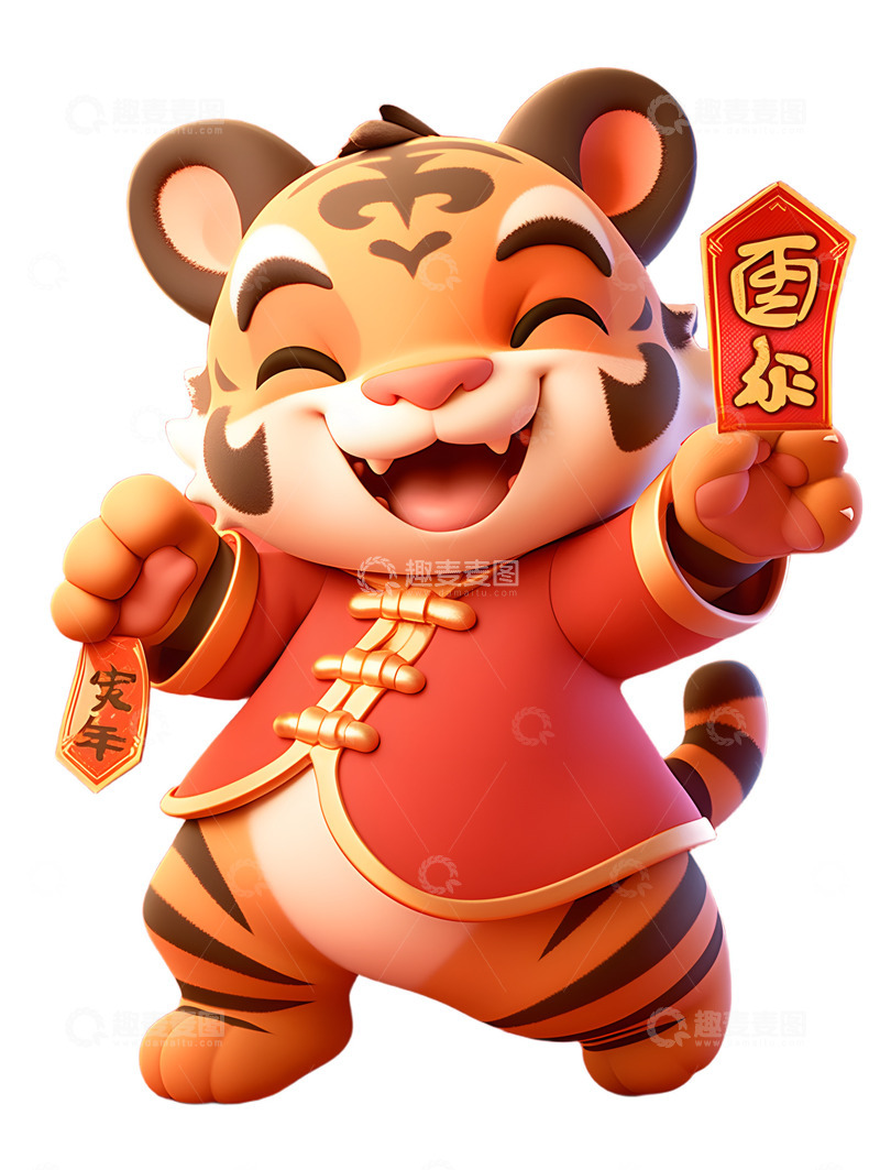 高清大图下载【趣麦麦图】新年老虎卡通