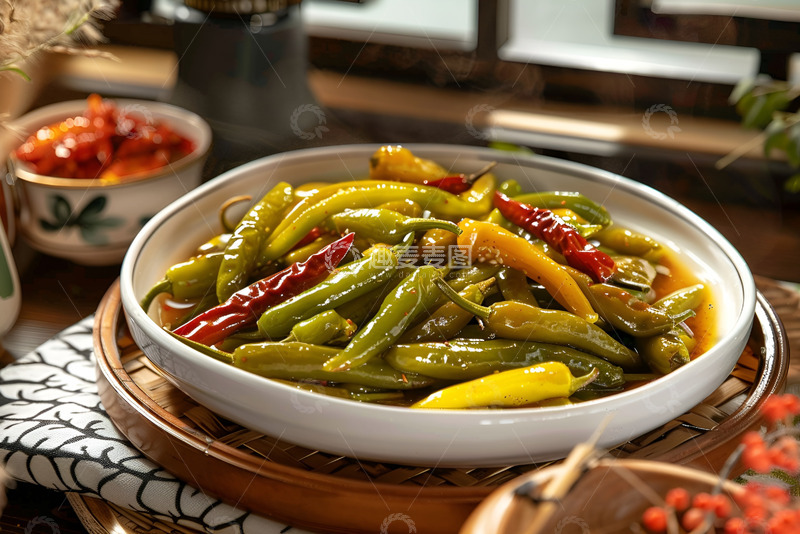 高清大图下载【趣麦麦图】一盘泡椒美食特写