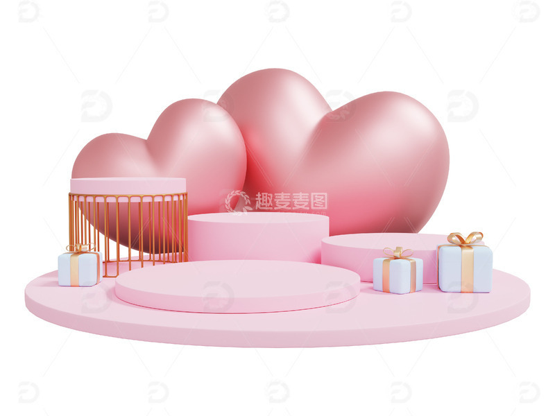 情人节舞台浪漫爱情爱心桃心礼盒