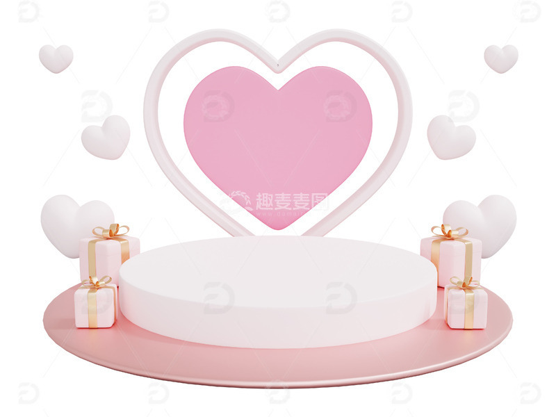 爱心礼盒桃心挂饰礼物盒展台