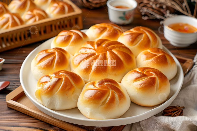 高清大图下载【趣麦麦图】一盘烤馒头美食特写