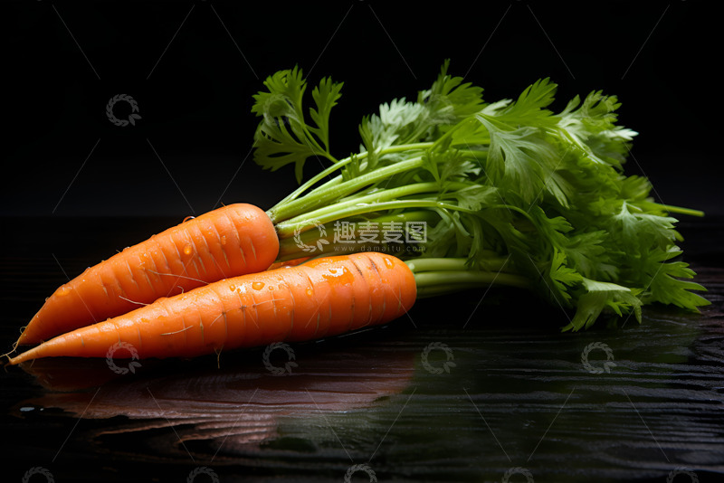 高清大图下载【趣麦麦图】两根胡萝卜特写摄影
