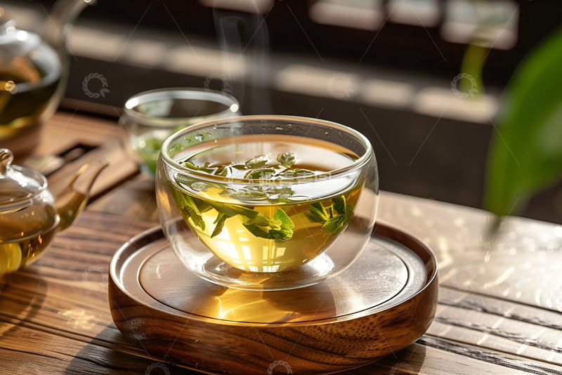 高清大图下载【趣麦麦图】玻璃杯里的茶叶