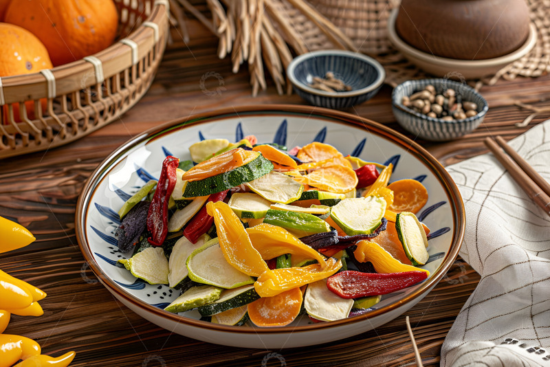 高清大图下载【趣麦麦图】一盘蔬菜干美食