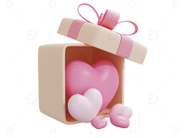 爱心礼盒礼物盒粉红色桃心心形