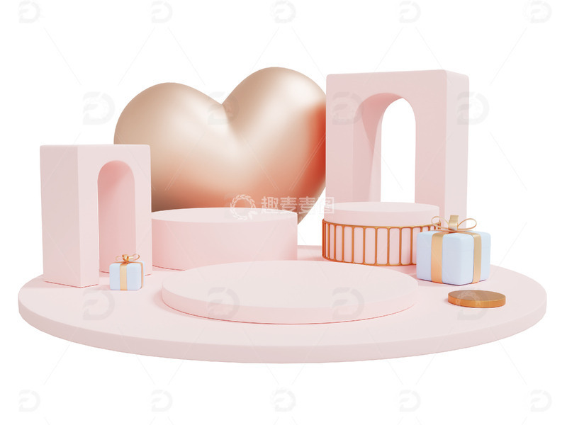 情人节舞台浪漫爱情礼物盒展台