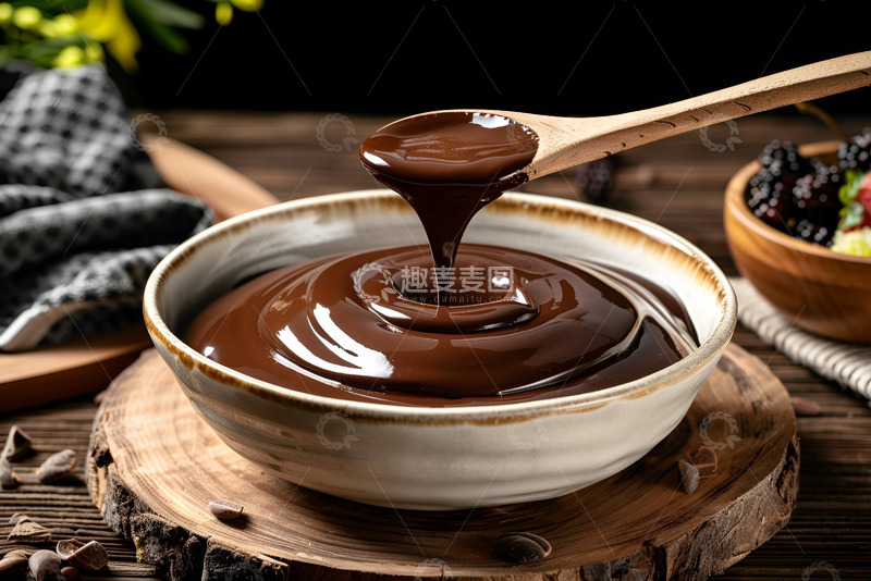高清大图下载【趣麦麦图】融化的一碗巧克力酱
