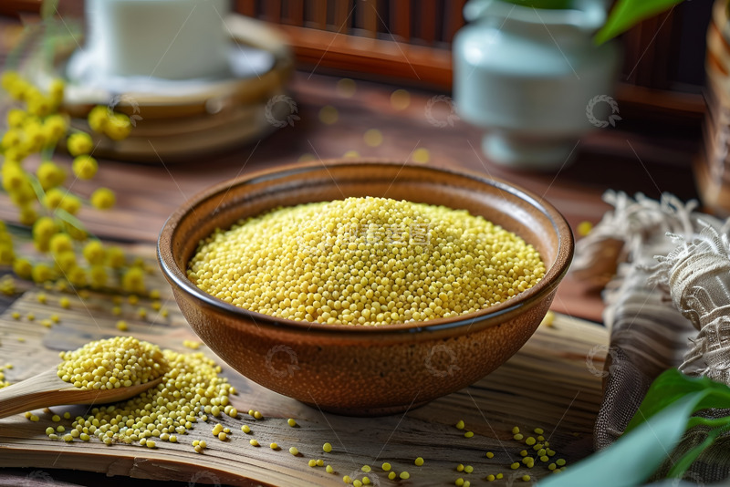 高清大图下载【趣麦麦图】一碗黄色的小米