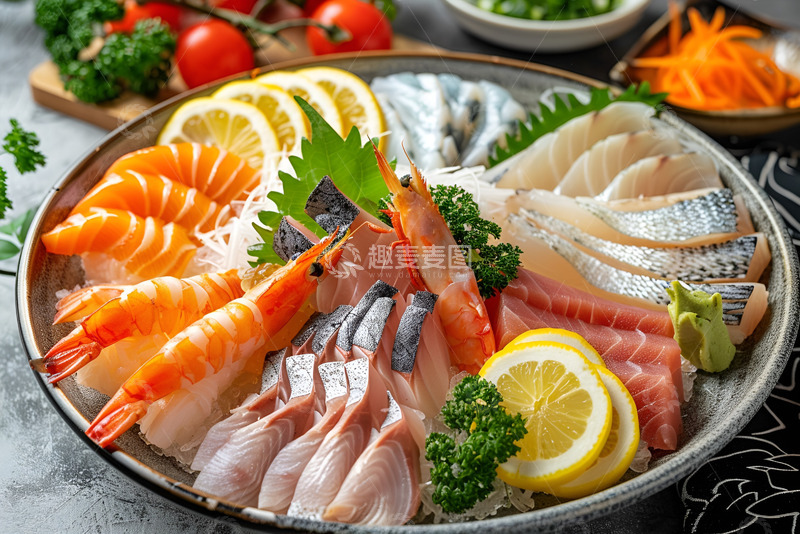 高清大图下载【趣麦麦图】海鲜刺身摆盘
