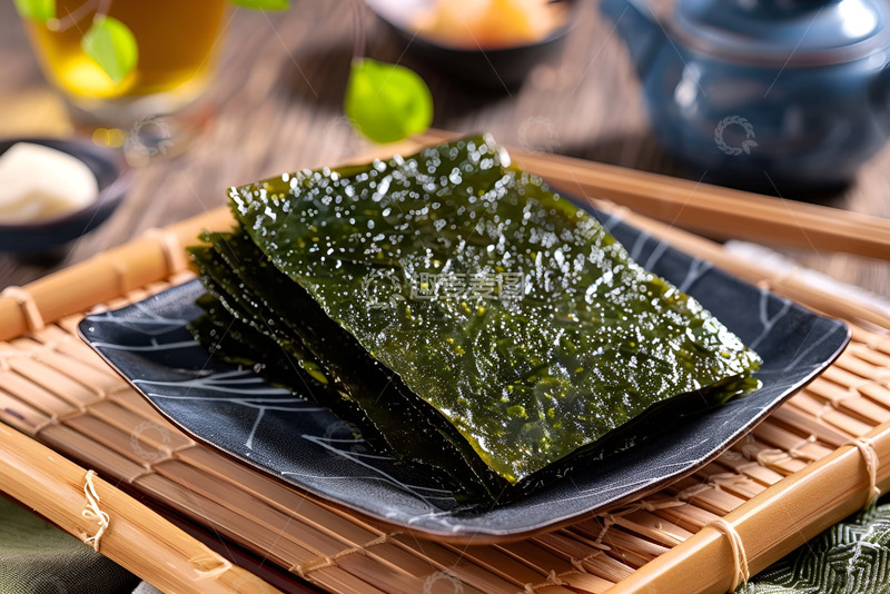 高清大图下载【趣麦麦图】一盘海苔零食