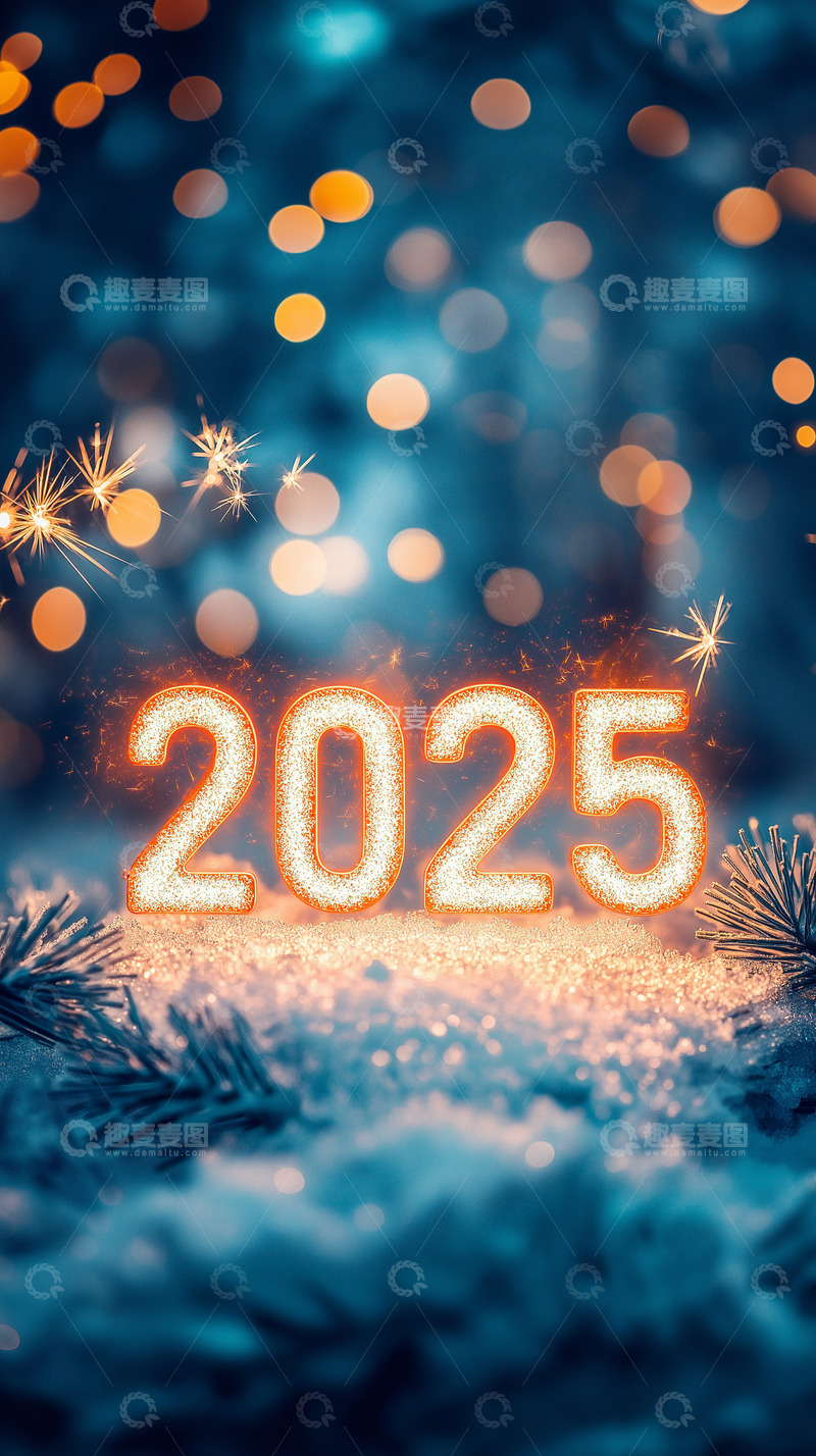 新年2025发光数字